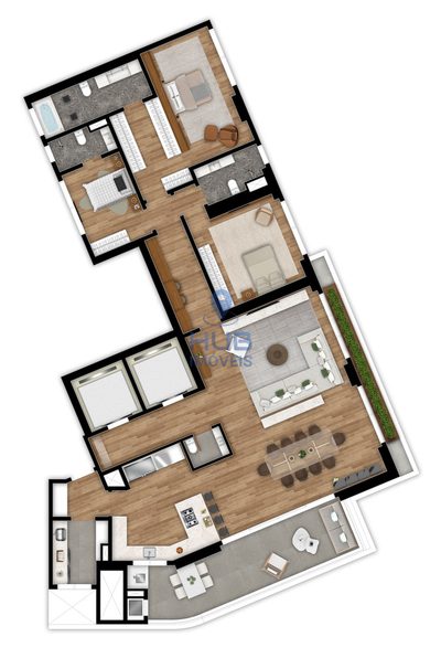 Apartamento, 4 quartos, 282 m² - Foto 2