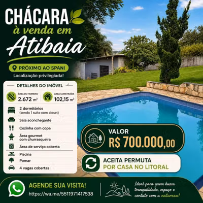 Chácara, 2 quartos, 2000 m² - Foto 1