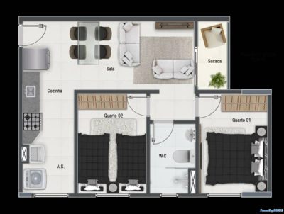 Apartamento, 2 quartos, 50 m² - Foto 3