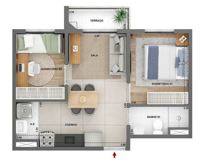 Apartamento, 2 quartos, 37 m² - Foto 5