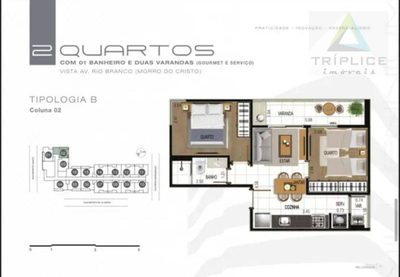 Apartamento, 2 quartos, 44 m² - Foto 2