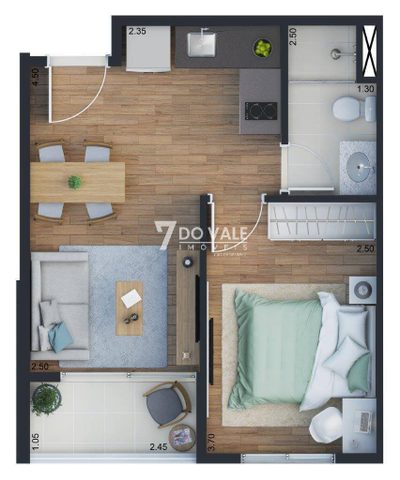 Apartamento, 1 quarto - Foto 2