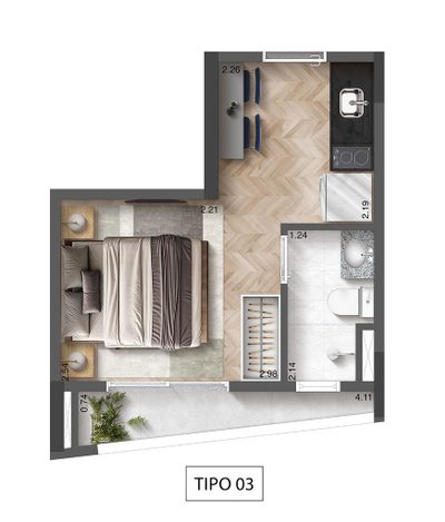 Apartamento, 1 quarto, 49 m² - Foto 5