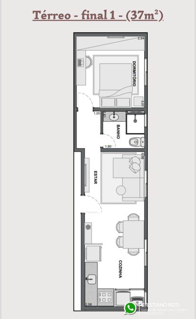 Apartamento, 2 quartos, 37 m² - Foto 5