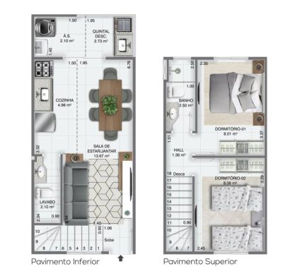 Casa, 2 quartos, 52 m² - Foto 2
