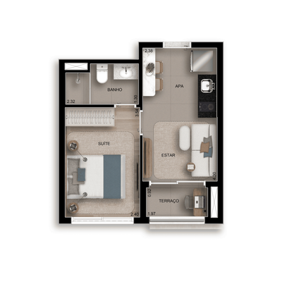 Apartamento, 2 quartos, 49 m² - Foto 3