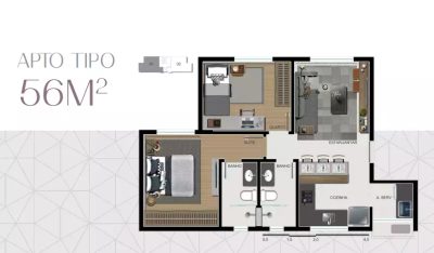 Apartamento, 2 quartos, 56 m² - Foto 4