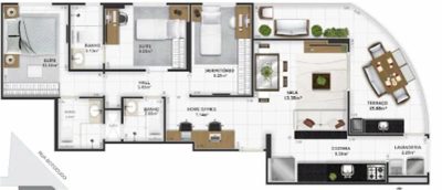 Apartamento, 3 quartos, 97 m² - Foto 1
