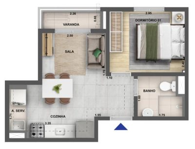 Apartamento, 2 quartos, 38 m² - Foto 3
