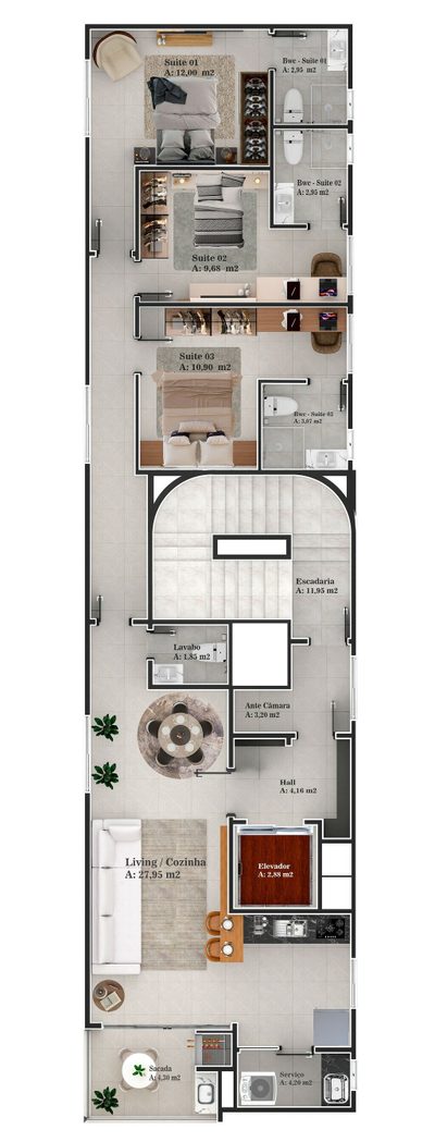 Apartamento, 101 m² - Foto 2