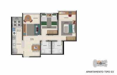 Apartamento, 2 quartos - Foto 4