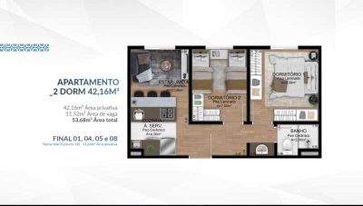 Apartamento, 2 quartos, 42 m² - Foto 1