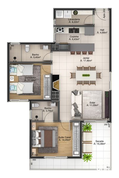 Apartamento, 2 quartos, 89 m² - Foto 3