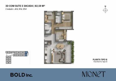 Apartamento, 3 quartos, 82 m² - Foto 1