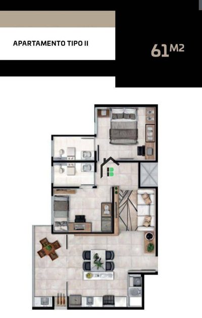 Apartamento, 2 quartos, 61 m² - Foto 2