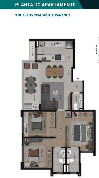Apartamento, 3 quartos, 77 m² - Foto 3