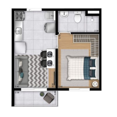 Apartamento, 1 quarto, 27 m² - Foto 4