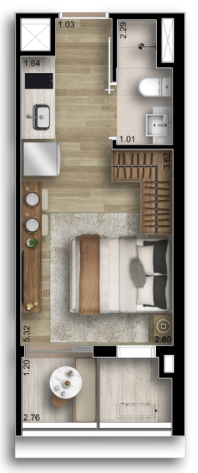 Apartamento, 1 quarto, 46 m² - Foto 5