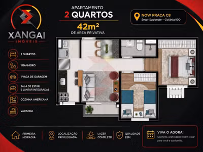 Apartamento, 2 quartos, 42 m² - Foto 2