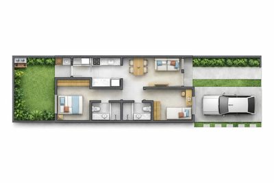 Casa, 2 quartos, 56 m² - Foto 2