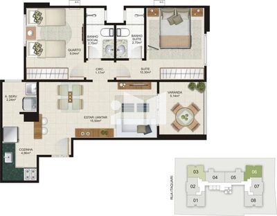 Apartamento, 2 quartos, 59 m² - Foto 2