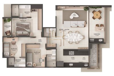 Apartamento, 3 quartos, 115 m² - Foto 3