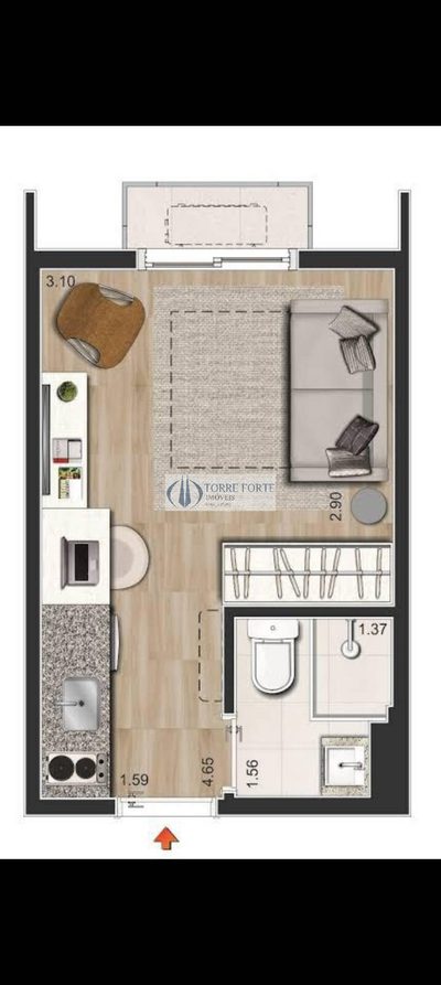 Apartamento, 1 quarto, 17 m² - Foto 4