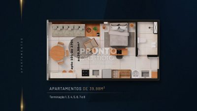 Apartamento, 1 quarto, 39 m² - Foto 2