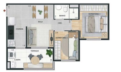 Apartamento, 2 quartos, 45 m² - Foto 5
