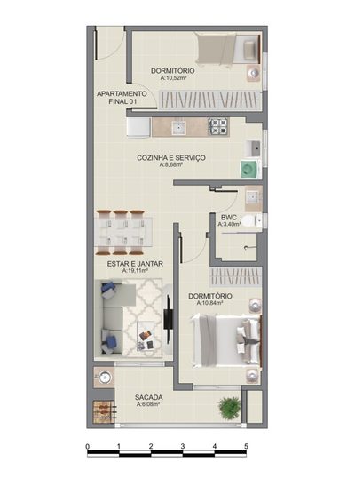 Apartamento, 2 quartos, 69 m² - Foto 5