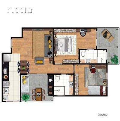 Apartamento, 2 quartos, 75 m² - Foto 2