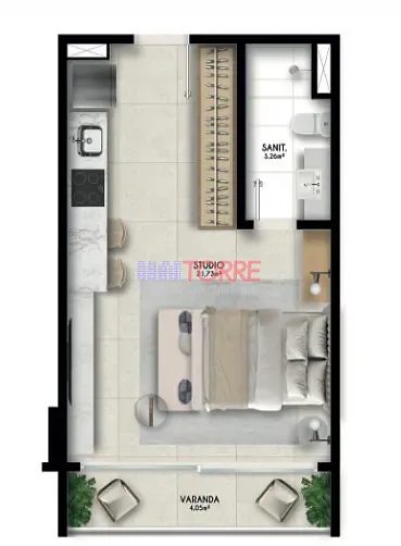 Apartamento, 1 quarto, 33 m² - Foto 3