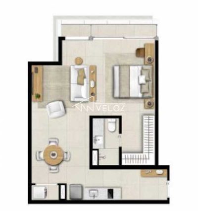 Apartamento, 1 quarto, 55 m² - Foto 1