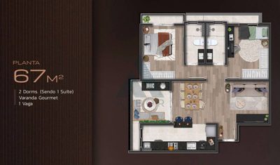 Apartamento, 2 quartos, 67 m² - Foto 2