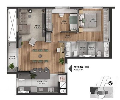 Apartamento, 2 quartos, 66 m² - Foto 2