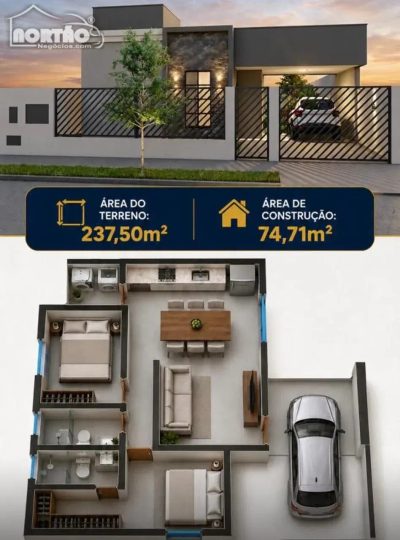 Casa, 3 quartos, 74 m² - Foto 1