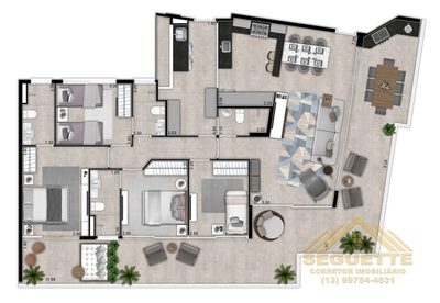 Apartamento, 4 quartos, 163 m² - Foto 2