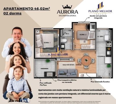 Apartamento, 2 quartos, 43 m² - Foto 3