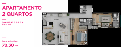 Apartamento, 2 quartos, 61 m² - Foto 3