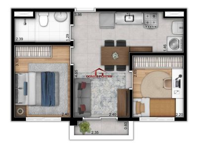 Apartamento, 38 m² - Foto 4