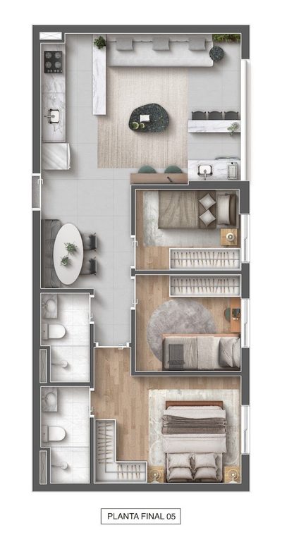 Apartamento, 3 quartos, 61 m² - Foto 2