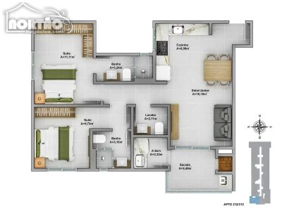 Casa, 3 quartos, 68 m² - Foto 2