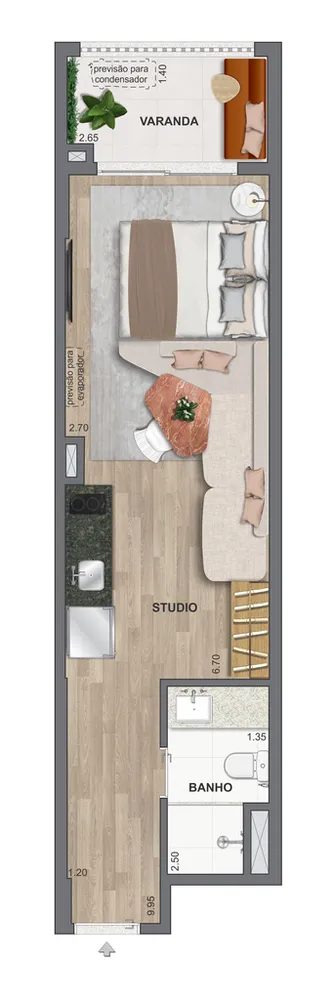 Apartamento, 1 quarto, 32 m² - Foto 3