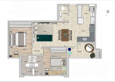 Apartamento, 2 quartos, 72 m² - Foto 3