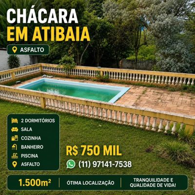 Chácara, 2 quartos, 1400 m² - Foto 1