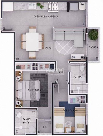 Apartamento, 2 quartos, 54 m² - Foto 2