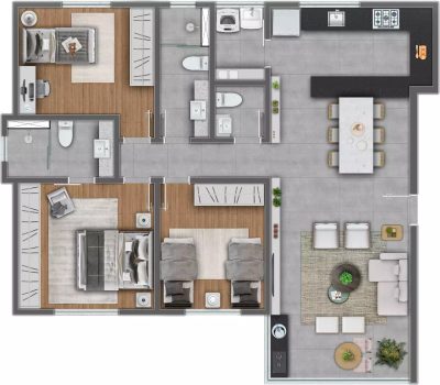 Apartamento, 3 quartos, 97 m² - Foto 3