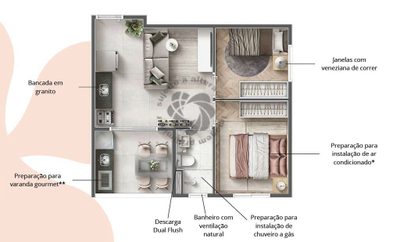 Apartamento, 2 quartos, 63 m² - Foto 2