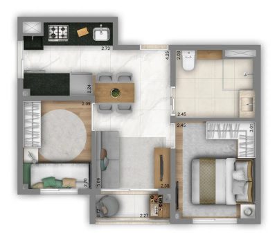 Apartamento, 2 quartos, 37 m² - Foto 3