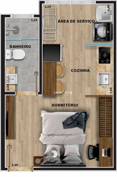 Kitnet-Studio, 25 m² - Foto 2